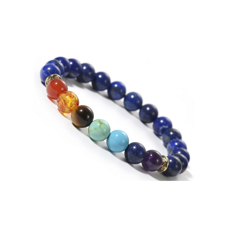 7 Chakra Jewelry-Colored Lava Stones