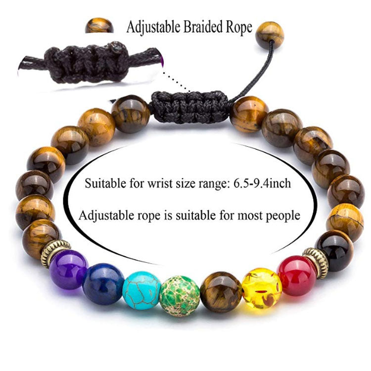 7 Chakra Jewelry-Volcanic Stone & Agate & Tiger Eye Stone