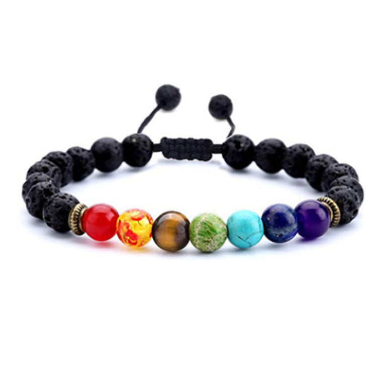 7 Chakra Jewelry-Volcanic Stone & Agate & Tiger Eye Stone