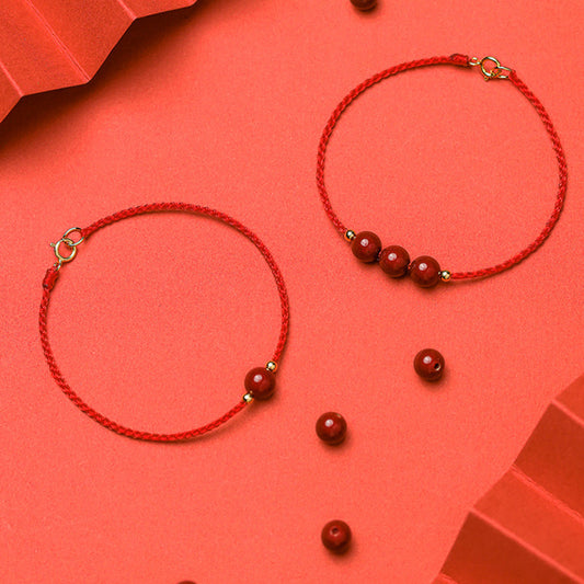 Red String-Natural Cinnabar Transfer Beads