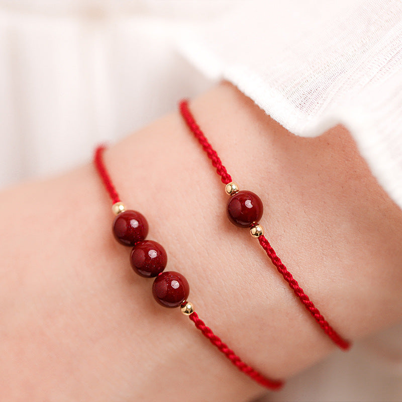 Red String-Natural Cinnabar Transfer Beads