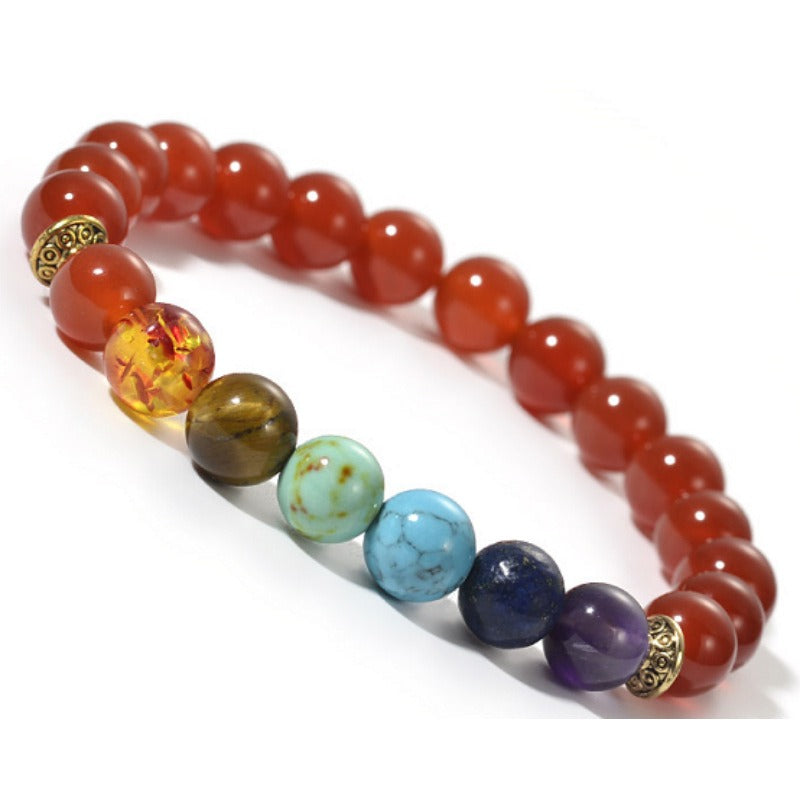 7 Chakra Jewelry-Colored Lava Stones