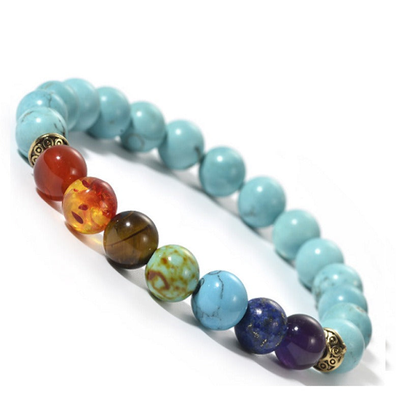 7 Chakra Jewelry-Colored Lava Stones