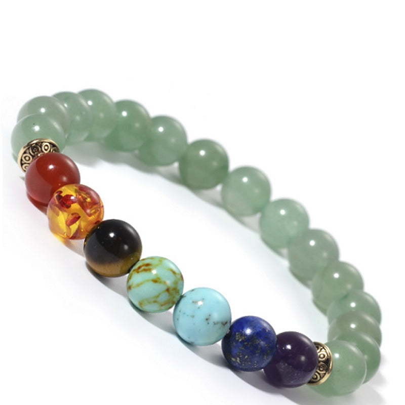 7 Chakra Jewelry-Colored Lava Stones