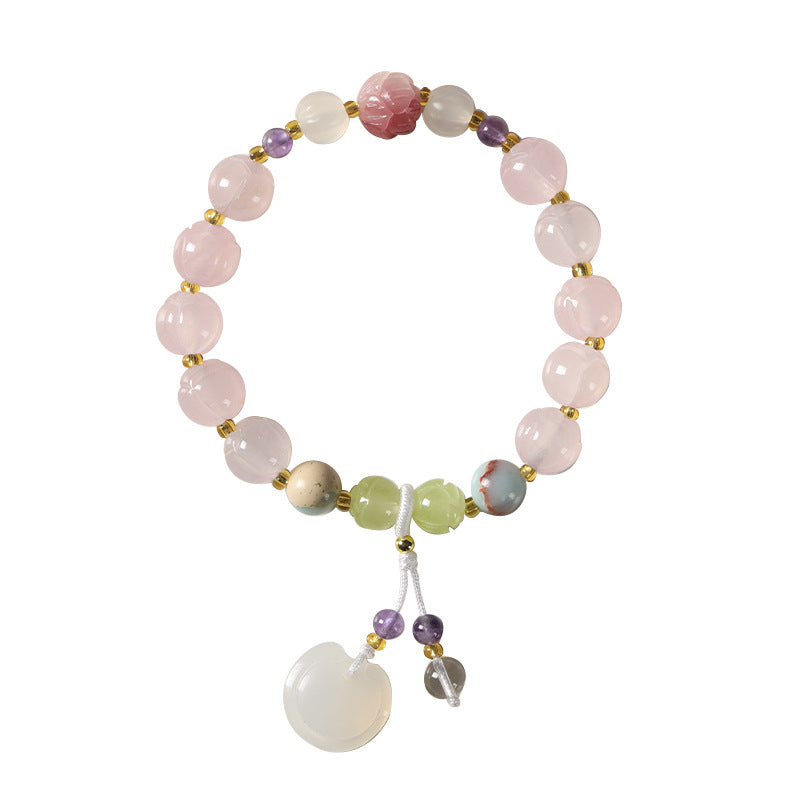 Lotus-Crystal Fluorite Healing Energy Bead Bracelet