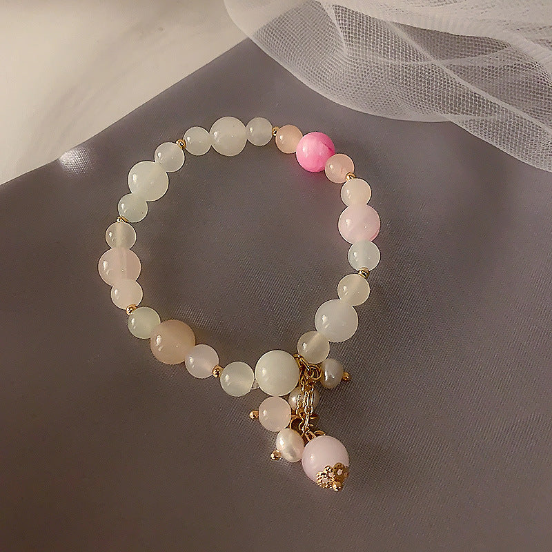 Feng Shui -Pink Quartz & White Crystal Bracelets