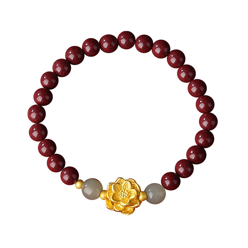 Lotus-Gilded Lotus Cinnabar Jade