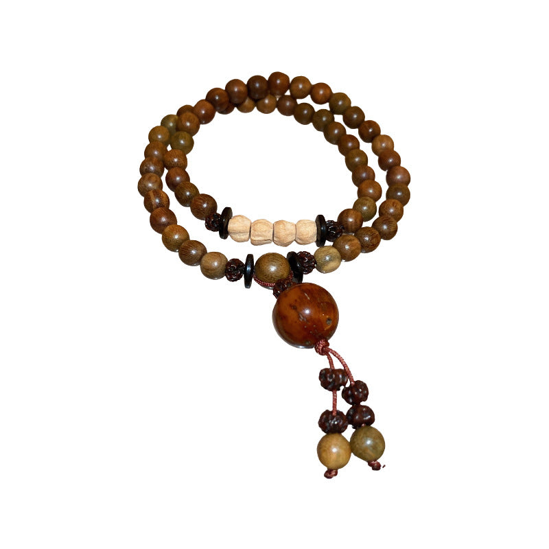 7 Chakra Jewelry-Small Leaf Red Sandalwood Bodhi Double Layer