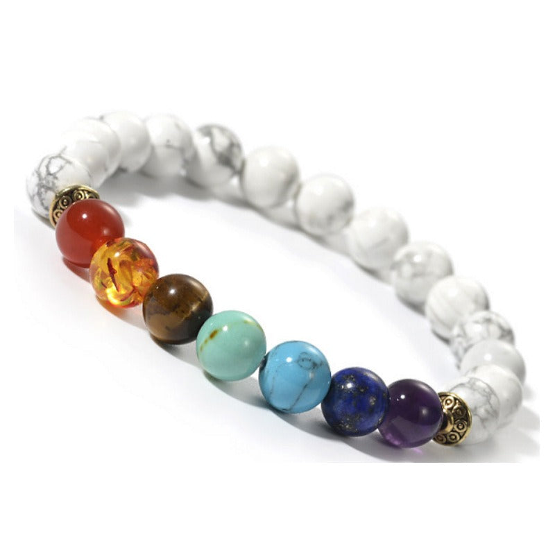 7 Chakra Jewelry-Colored Lava Stones